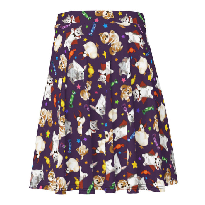 Trick or Treaters alternative skater skirt with ghost bunnies and mummy puppies