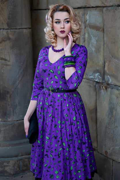 Billie Purple Wizard & Witch Long Sleeved Dress