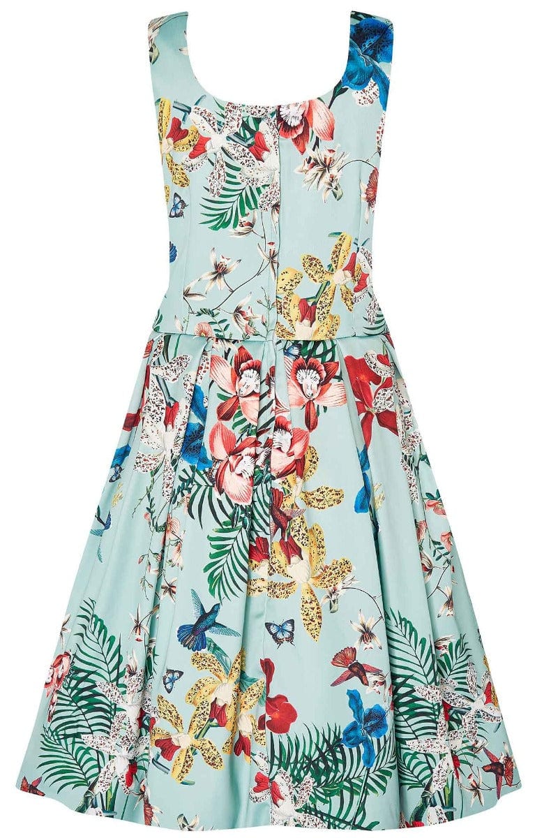 Amanda Mint Tropical Swing Dress