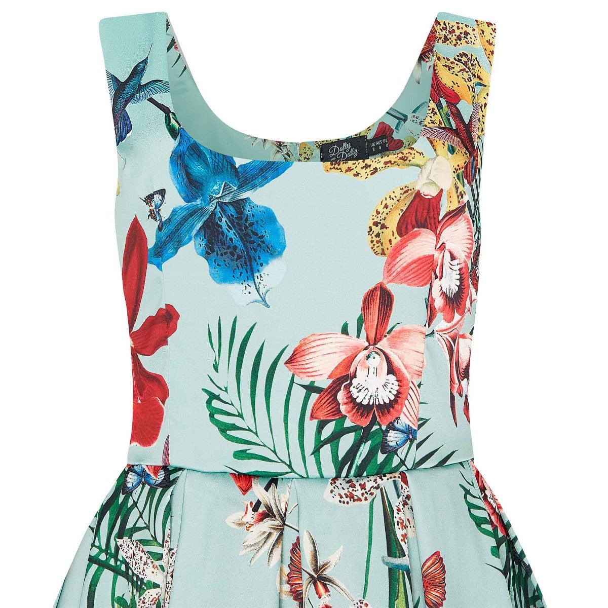 Amanda Mint Tropical Swing Dress
