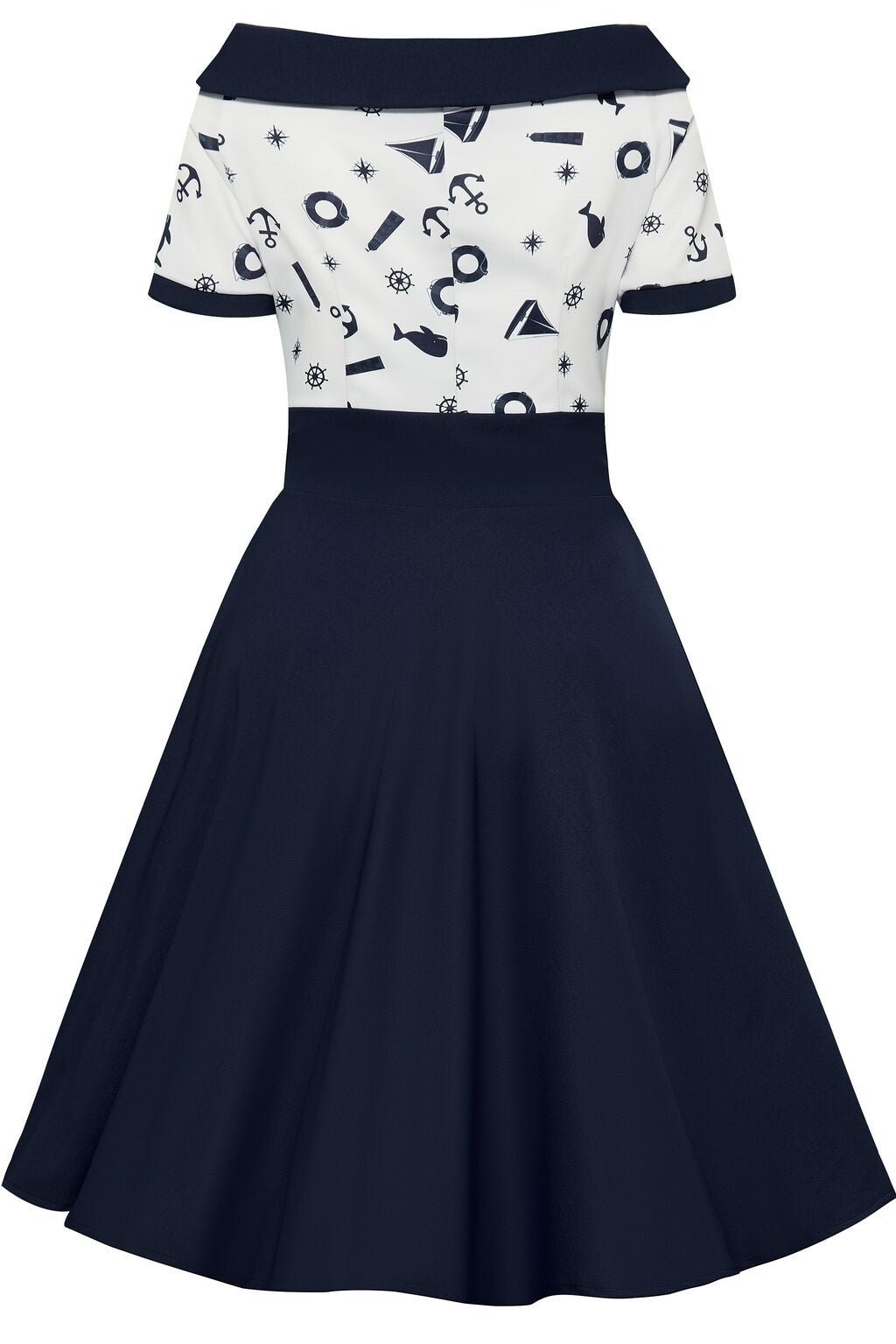 Darlene Nautical Navy & White Swing Dress