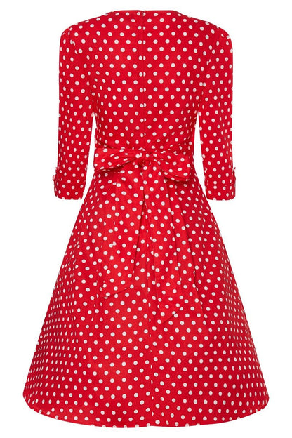 Katherine Red Polka Dot Swing Dress